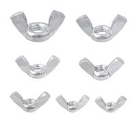 XNJIHWA 100 PCS Wing Nuts Assortment Kit Stainless Steel Butterfly Wingnuts M3 M4 M5 M6 M8 M10 M12 Silver Hand Twist Tighten Nut for Electrical,Automotive,Wood Products,Mechanical Equipment Fixings