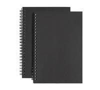 XNJIHWA 2 Packs A5 Spiral Paper Notebook Lined Spiral Kraft Cover Notebooks Plain Notepad Bulk Journals Lined Paper 120 Pages,60 Sheets Perfect for Travel School(Black)
