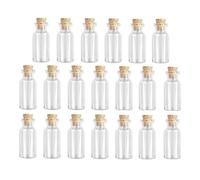 XNJIHWA 20Pcs 2ml Wishing Bottles Mini Glass Jars Bottles with Cork Stoppers Message Glass Bottle for DIY Arts Crafts Decoration,Storage Accessories