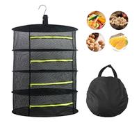 XNJIHWA 2ft 4 Layer Hanging Herb Drying Net Collapsible Plant Drying Rack Herb Drying Rack Hanging with Zipper for Plants,Buds,Fruits,Flowers,Vegetables,Clothes