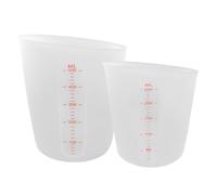 XNJIHWA 2Pcs Silicone Measuring Jugs 250/500ml Non Stick Mixing Cups with Scale Clear for Handmade Craft Epoxy Resin Casting Molds Art Waxing Kitchen (Clear)
