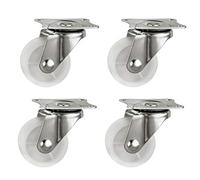 XNJIHWA 4Pcs Swivel Castors Wheels 40mm Universal Swivel Casters No Brake Heavy Duty for Furniture Trolley Chair,Max 20 Kg Each Set,White