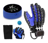 XNKLPY Finger and Hand Function Rehabilitation Trainer Robotic Rehab Gloves Hand Massager for Arthritis Stroke Patient Aids Finger Straightening Brace Guard Protector(Size:Right XXL,Color:Blue)