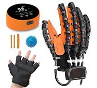 XNKLPY Hand Function Rehabilitation Robots Gloves for Stroke Hemiplegia Patients, Finger and Hand Recovery Trainer Equipment, Rehab Robotic Glove Finger Exerciser(Size:Right S,Color:Orange)
