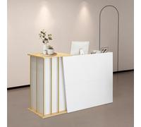 XNKLPY White Reception Desk with Lockable Drawer Front Counter Desk Reception Station Retail Checkout Table with Storage Cabinet Computer Desk for Salon Store Hotel Office A 120cm