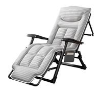 XNKLPY Zero Gravity Lounger Chair Extra Wide Adjustable Lounger Chair Folding Reclining With Cup And Cushion Reinforced Frame Supports 200kg For Patio Garden Beach Pool Grey A