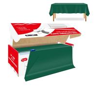 Xnluothsk 54 Inch x 200 Feet Dark Green Plastic Tablecloth Roll Cut to Size Disposable Table Cover with Cutter Box Plastic Table Cloth for Party, Wedding, Birthday