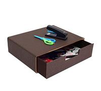 XNONE Drawer Organiser Pu Leather Stackable Storage Box,Makeup Drawer Organiser for Stationery/A4 Paper/Document/Letter/Jewelry/Makeup Product Home Decora Storage (Coffee)