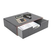 XNONE Drawer Organiser Pu Leather Stackable Storage Box,Makeup Drawer Organiser for Stationery/A4 Paper/Document/Letter/Jewelry/Makeup Product Home Decora Storage (Gray)