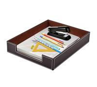 XNONE Leather Letter Tray,Office Supplies Desk Organizer,Stackable File Tray Organizer for Mail Paper Files Magazines Jewelry Cosmetics,Luxury Letter Holder&Multifunction Desktop Storage Box (Brown)
