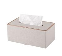 XNONE Leather Tissue Box Rectangular Cosmetic Tissues, Tissue Dispenser Holder, Tissue Box Napkin Tissue Box Holder for Chest of Drawers Bathroom Cars Office Decor, Beige
