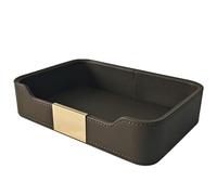 XNONE Luxury Leather Desktop Storage,Premium PU Leather Valet Tray Organizer,Entryway Table Decorative Tray,Nightstand Caddy Holder for Remote Controller,Keys,Phone,Wallet,Watch,Jewelry (Olive Green)