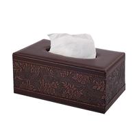 XNONE Tissue Box Cover PU Leather Tissue Box Holder Rectangle Tissue Organizer Napkin Dispenser for Home,Office,Restaurant,Dresser,Car,Bathroom Decor (Retro)