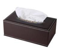 XNONE Tissue Box Cover PU Leather Tissue Box Holder Rectangle Tissue Organizer Napkin Dispenser for Home,Office,Restaurant,Dresser,Car,Bathroom Decor (Brown)