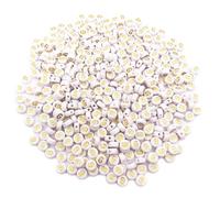 Xnordcaper 500PCS 4x7mm Acrylic Letter Beads G for Friendship Bracelets Jewelry Making, White Flat Round Acrylic with Golden Alphabet Beads for DIY Crafts Bracelets Necklaces Key Chains Phone Lanyard