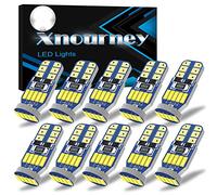 Xnourney 10PCS 194 501 W5W LED Car Bulbs, 12V T10 168 LED Bulbs, 15smd 4014 chipset LED Lights for Car Interior Reading Lights, Number Plate Lights, Dome Lights, Side Lights,6000K White