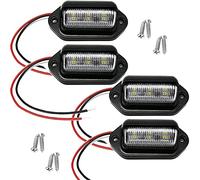 Xnourney 4PCS LED Number Plate Light, 12V-24V DC Waterproof 6-SMD License Plate Lamp Taillight, For Truck SUV Trailer Van RV Boats as Step Courtesy Light, Dome