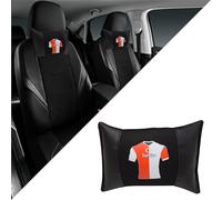 XNPKMSTR-L3 Car Neck Cushion Neck Cushion Leather Car Seat Cushion Neck Supports Perforated Leather Smooth with Elastic Band Black Turkish Team Turkey Pack of 2