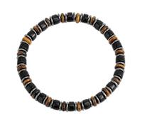 Xnqelerate Beaded Bracelet Men, Polishing Elastic Wristband, For Leisure, Work, Travel(Black H658)