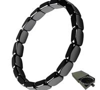 Xnqelerate Square Hematite Bracelet Men, Magnetic Bracelet Men with Storage Boxes, Men's Bracelets, Mens Jewellery for Husband, Dad, Boyfriend Festival Gift (Black)