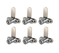 Xnrtop Cam Locks Cabinet Locks Keyed Alike， Cylinder Length Fits on 0.4'', Secure File Drawer Mailbox RV Storage Tool Box Replacement Lock Set, Zinc Alloy(5/8 Inch 6 Pcs) (Silver, 16 mm)