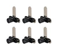 Xnrtop Cam Locks Cabinet Locks Keyed Alike， Cylinder Length Fits on 0.4'' , Secure File Drawer Mailbox RV Storage Tool Box Replacement Lock Set, Zinc Alloy(5/8 Inch 6Pcs) (Black, 16mm)