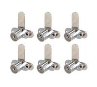 Xnrtop Cam Locks Cabinet Locks Keyed Alike， Cylinder Length Fits on 0.4'', Secure File Drawer Mailbox RV Storage Tool Box Replacement Lock Set, Zinc Alloy(5/8 Inch 6 Pcs) (Silver, 19 mm)