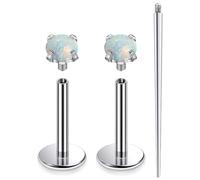 Xnsjeyy 16G Astm F136 Titanium Internal Thread Flat Back Earrings Nose Studs Tragus Helix Conch Cartilage Lobe Earrings Stud Medusa Labret Snake Bite Monroe Lip Ring Piercing Jewelry For Women Men