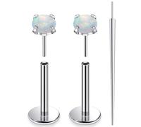 Xnsjeyy 16G Astm F136 Titanium Threadless Flat Back Earrings Nose Studs Tragus Forward Helix Conch Cartilage Lobe Earrings Stud Medusa Labret Snake Bite Monroe Lip Ring Piercing Jewelry For Women Men