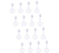 Xnsjeyy 16G Clear Earrings for Sports Plastic Monroe Lip Nose Ring Stud Forward Helix Conch Tragus Cartilage Earrings Studs Medusa Labret Piercing Jewelry Retainer for Surgery Women 6MM 8MM 10MM 12MM