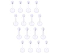 Xnsjeyy 16G Clear Earrings for Sports Plastic Monroe Lip Nose Ring Stud Forward Helix Conch Tragus Cartilage Earrings Studs Medusa Labret Piercing Jewelry Retainer for Surgery Women 6MM 8MM 10MM 12MM