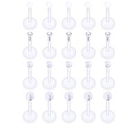 Xnsjeyy 16G Clear Earrings for Sports Plastic Monroe Lip Nose Rings Studs Forward Helix Conch Tragus Cartilage Earrings Studs Medusa Labret Piercing Jewelry Retainer for Surgery Women 6MM 8MM 10MM