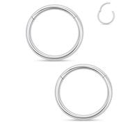 Xnsjeyy 16G Nose Rings Hoops Astm F136 Titanium Hinged Clicker Segment Septum Lip Ring Tragus Helix Daith Rook Conch Snug Cartilage Lobe Earrings Hoop Piercing Jewelry For Women Men 16 Gauge 9MM
