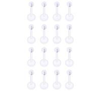 Xnsjeyy 16G Transparent Flat Back Clear Earrings For Sports Work Surgery Plastic Nose Tragus Forward Helix Conch Cartilage Lobe Earrings Stud Medusa Labret Monroe Lip Ring Piercing Jewelry Retainers