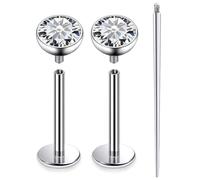 Xnsjeyy 20G 18G 16G Astm F136 Titanium Internal Thread Flat Back Earrings Nose Studs Tragus Helix Conch Cartilage Lobe Earrings Medusa Labret Snake Bite Monroe Lip Ring Piercing Jewelry For Women Men