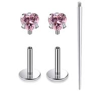 Xnsjeyy 20G 18G 16G Astm F136 Titanium Internal Thread Flat Back Earrings Nose Studs Tragus Helix Conch Cartilage Lobe Earrings Medusa Labret Snake Bite Monroe Lip Ring Piercing Jewelry For Women Men