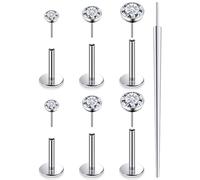 Xnsjeyy 20G 18G 16G F136 Titanium Threadless Flat Back Earrings Nose Studs Tragus Forward Helix Conch Cartilage Lobe Earrings Medusa Labret Snake Bite Monroe Lip Ring Piercing Jewelry For Women Men