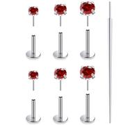 Xnsjeyy 20G 18G 16G F136 Titanium Threadless Flat Back Earrings Nose Studs Tragus Forward Helix Conch Cartilage Lobe Earrings Medusa Labret Snake Bite Monroe Lip Ring Piercing Jewelry For Women Men
