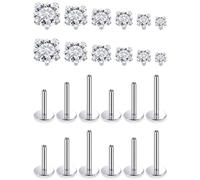Xnsjeyy - Tragus Labret Medusa Piercing Surgical Steel Monroe Lip Piercing Snake Bite Flat Back Tragus Forward Tragus Helix Cartilage Cartilage Piercing Jewelry for, Metal, cubic zirconia