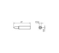 Weller 0054485899 XNT C SOLDERING TIP 3.2MM, Black
