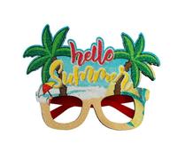 Xnuiasqe 1 PCS Summer Hawaiian Glasses Tropical Theme Party Decorations As Shown Felt+Plastic Coconut Tree Photo Glasses Frame,I