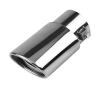 Xnuiasqe 1 Piece Car Exhaust Tip, Car Exhaust Pipe Modification Tail Throat Tail Pipe Universal Stainless Steel (Silver)