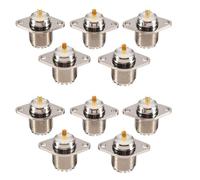 Xnuiasqe 10 PCS UHF SO239 Female 2 Hole Female Jack with Rhombic Flange Soldering Panel Connector Socket Female Connector