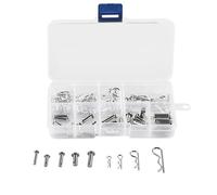 Xnuiasqe 100 Piece Carbon Steel Zinc Plated R Hitch Pin Tractor Clip Cotter Pin Silver Spring Pin Set for Car Mechanics Garages Workshops Clips
