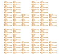 Xnuiasqe 100Pcs Mini Handmade Wooden Spoon Ice Cream Sugar Jam Honey Coffee Teaspoon Kitchen Condiment Salt Mustard Spoon
