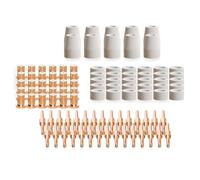 Xnuiasqe 100PCS Plasma Cutting Tip Electrode & Nozzle Kits Consumables Spare Parts Accessories Parts for PT31 CUT40 50 55 Plasma Cutter Tools