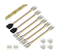 Xnuiasqe 10mm Led Strip Connectors for CCT Tunable COB LED Strip Light Connectors Strip Light 3 Pin Solderless Terminal Extension Connection Kit