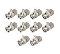 Xnuiasqe 10X BNC Male Plug Right Angle Crimp for RG58 RG400 RFC195 Coax Adapter Connector,Silver