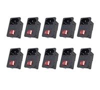 Xnuiasqe 10X Inlet Male Power Socket with Fuse Switch 10A 250V 3 Pin IEC320 C14