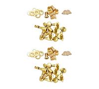 Xnuiasqe 12 Pieces Guitar String Tuning Key Pegs/Knobs(for Left and Right) with Ferrules,Threaded Bushings(Gold)
